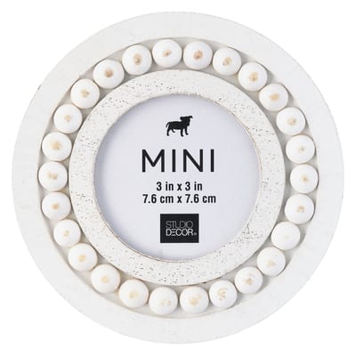 3" x 3" White Beaded Mini Frame by Studio Décor®