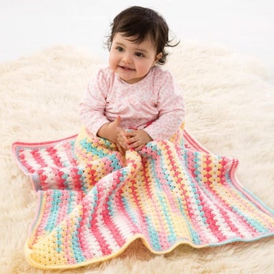 Lion Brand® Ice Cream Suffolk Baby Crochet Afghan | Projects