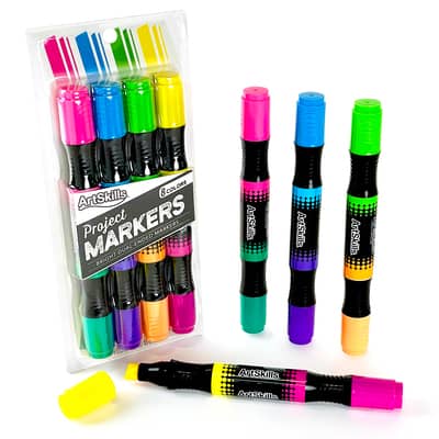 ArtSkills® Dual Ended Chisel Tip Marker Set, Color: Bright Colors ...