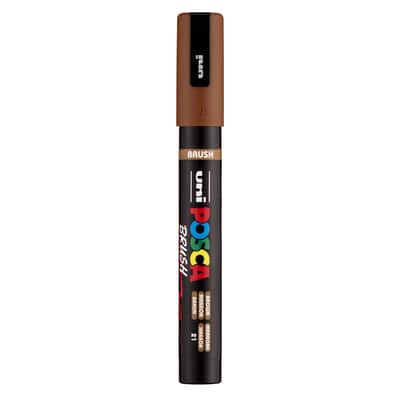 uni® POSCA® PC-5BR Water-Based Brush Tip Paint Marker, Color: Brown ...