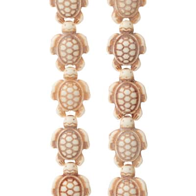 White & Green Reconstituted Stone Tortoise Beads, 18mm by Bead Landing™ image