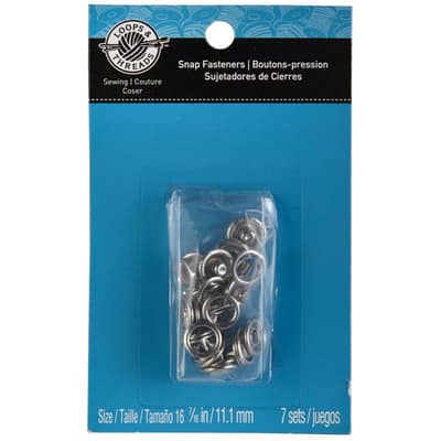 Buy in Bulk - 12 Packs: 7 ct. (84 total) Snap Fasteners by Loops ...