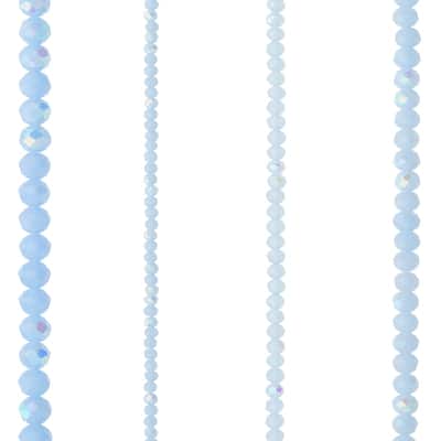 Light Blue Faceted Glass Rondelle Beads by Bead Landing™