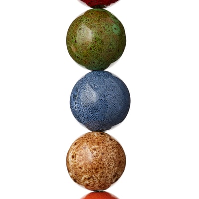 Multicolor Ceramic Round Beads, 24mm by Bead Landing™ image