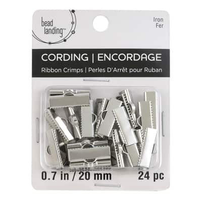 20mm Rhodium Ribbon Crimps by Bead Landing™ image