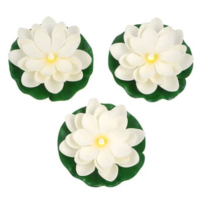 Floating Lotus LED Lights, 3ct. by Ashland®, Color: White | Michaels