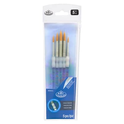 Soft-Grip® Gold Taklon Round 5 Piece Brush Set