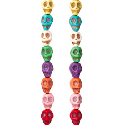 Colorful Reconstituted Skull Beads, 8mm by Bead Landing™ image