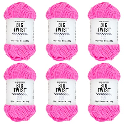 Y.A.R.N ピンク Buy in Bulk - 6 Pack: Big Twist® Posh Yarn, Color: Pink Pitaya