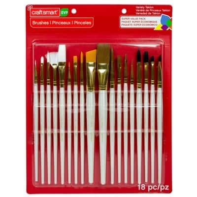 Variety Taklon Brush Super Value Pack by Craft Smart® image