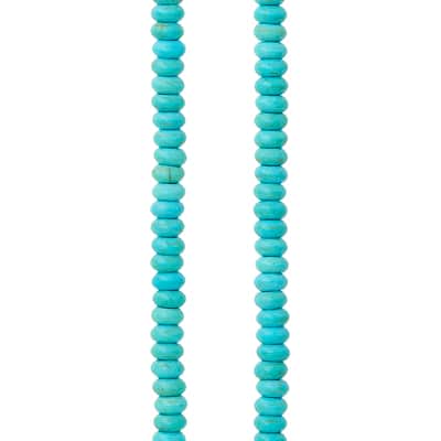 Turquoise Dyed Reconstituted Stone Rondelle Beads, 4mm by Bead Landing™ image