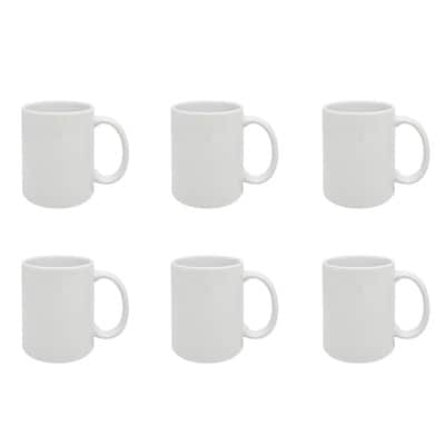 12oz. White Ceramic Sublimation Mugs, 6ct. by Make Market®