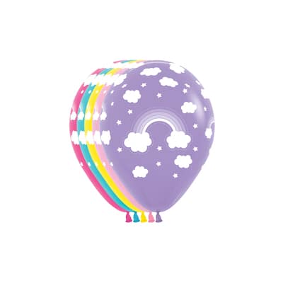 Assorted 11" Magical Rainbow Latex Balloon, 1pc. image