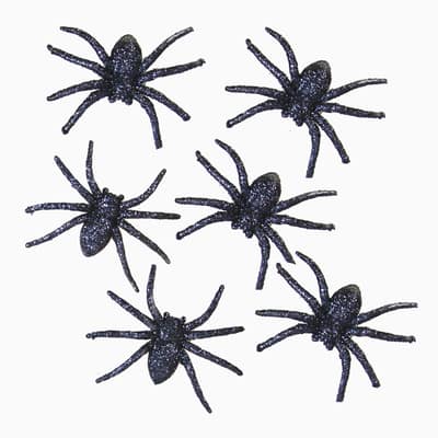 Black Glitter Spiders, 6ct. by Ashland®