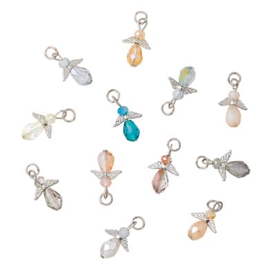 Charmalong™ Multicolor Rhodium Angel Drop Charms by Bead Landing™ image