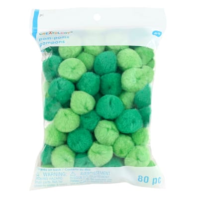 Green Pom Poms by Creatology™, 80ct. image