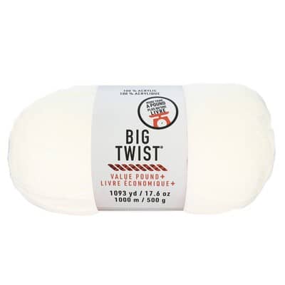 Big Twist® Value Pound+ Yarn, Color: White | Michaels