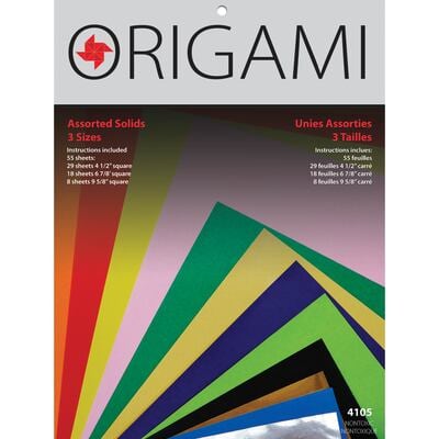 Yasutomo® Assorted Solids Origami Paper, 55 Sheets