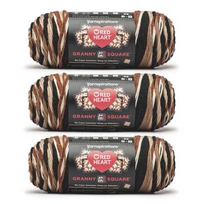 3 Pack Red Heart® All in One™ Granny Square™ Yarn, Color: Black