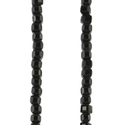 Black Faceted Glass Cube Beads, 4mm by Bead Landing™