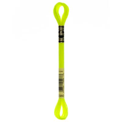 DMC® Light Effects Floss, Fluorescents, Color: E980 Neon Yellow | Michaels