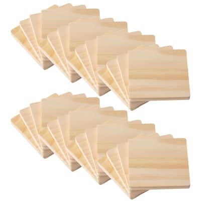Buy in Bulk - 8 Packs: 4 ct. (32 total) Wooden Coaster Set by Make ...