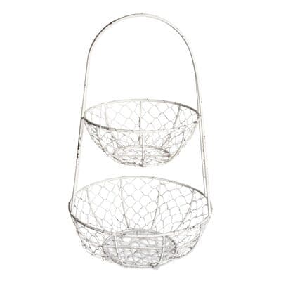 DII® Antique White Chicken Wire Tiered Stand | Michaels