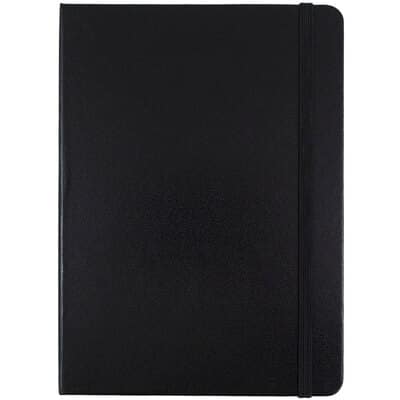 JAM Paper Medium Hardcover Notebook with Elastic Band, Color: Black ...