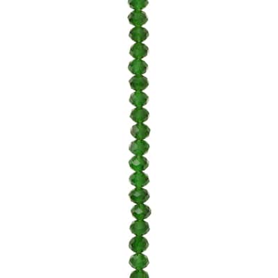 Green Faceted Glass Rondelle Beads, 6mm by Bead Landing™