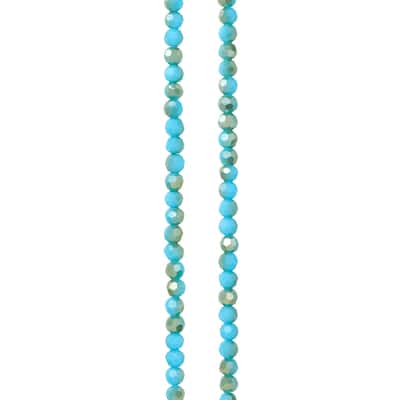 Aqua Mix Small Glass Faceted Round Beads, 3mm by Bead Landing™ image