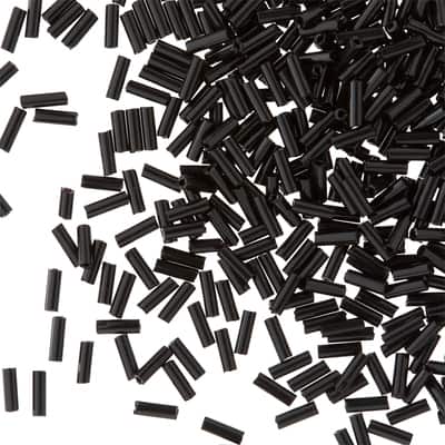 Dazzle-It!™ Opaque Czech Glass Bugle Beads, Jet Black image