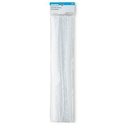 Iridescent White Chenille Pipe Cleaners, 25ct. by Creatology™ image