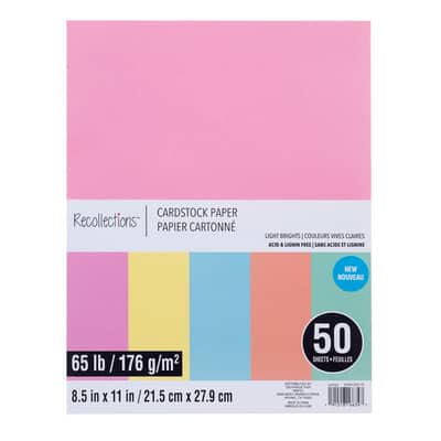 8.5" x 11" 65lb. Cardstock Paper Pack by Recollections™, 50 Sheets