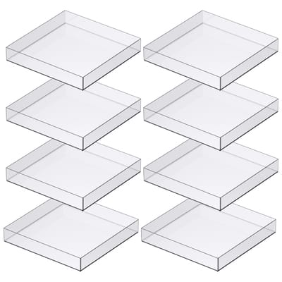 Buy in Bulk - 8 Pack: 12" x 12" Clear Stackable Storage Tray by Simply ...