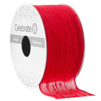 1.5" x 3yd. Wired Crackle Chiffon Ribbon by Celebrate It™ image
