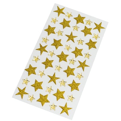 Gold Glitter Star Stickers by Recollections™ image