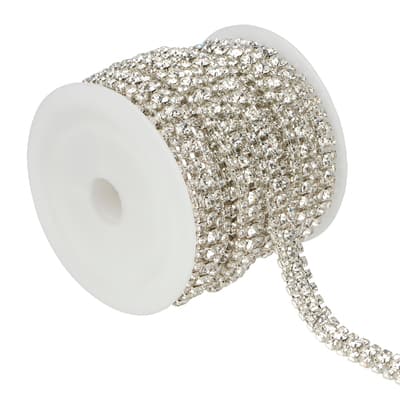 3yd. Glass 3-Row Rhinestone Chain Spool by Bead Landing™ image