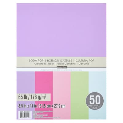 8.5" x 11" 65lb. Cardstock Paper Pack by Recollections™, 50 Sheets image