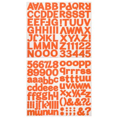 Block Alphabet & Number Stickers by Recollections™, Color: Orange ...