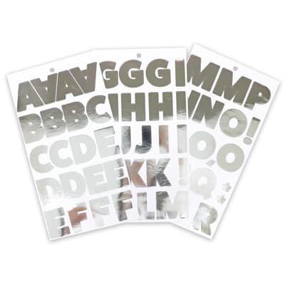 Silver Foil Bold Vinyl Alphabet Sticker Sheets by Recollections™ image