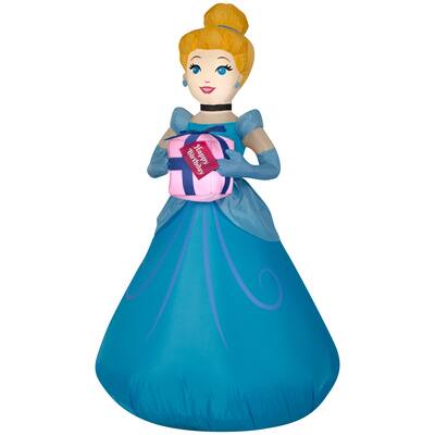 3.5ft. Airblown® Inflatable Cinderella with Birthday Present | Michaels