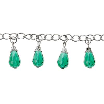 Green Teardrop Glass Beads Chain by Bead Landing™