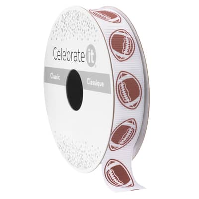 5/8" x 7yd. Football Ribbon by Celebrate It® Classic image