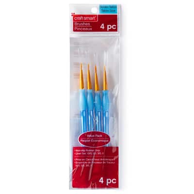 Golden Taklon Detail Brush Set By Craft Smart®, 4 Pack image