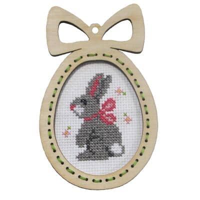 Orchidea Easter Egg Bunny Counted Cross Stitch Plywood Frame Craft Kit ...