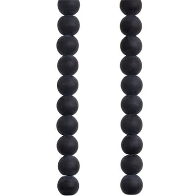 Jet Black Glass Round Beads, 6mm by Bead Landing™ image