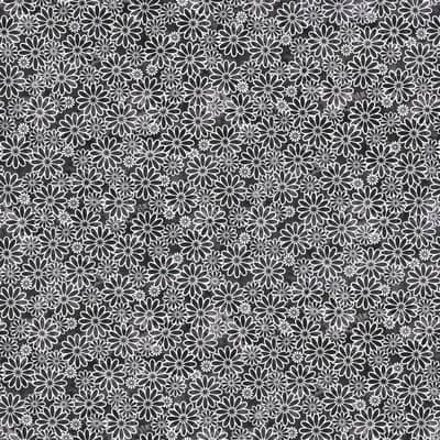 Fabric Traditions Black Tonal Daisies Cotton Fabric image