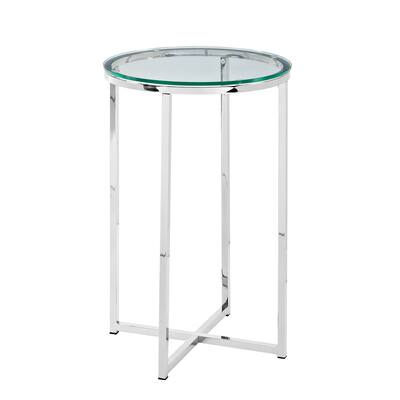 Walker Edison 16" Glam Round Side Table, Color: Glass/Chrome | Michaels
