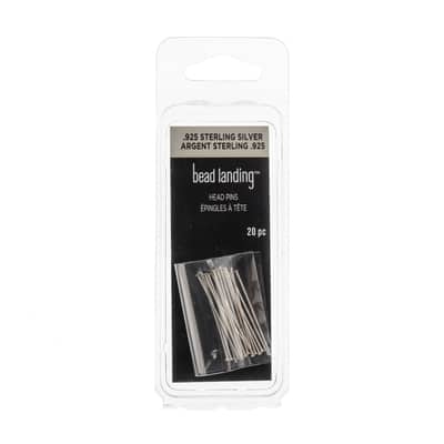 1" Sterling Silver Head Pins, 20ct. by Bead Landing™ image