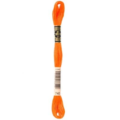 DMC 117 6 Strand Cotton Embroidery Floss, Color: 740 Tangerine
